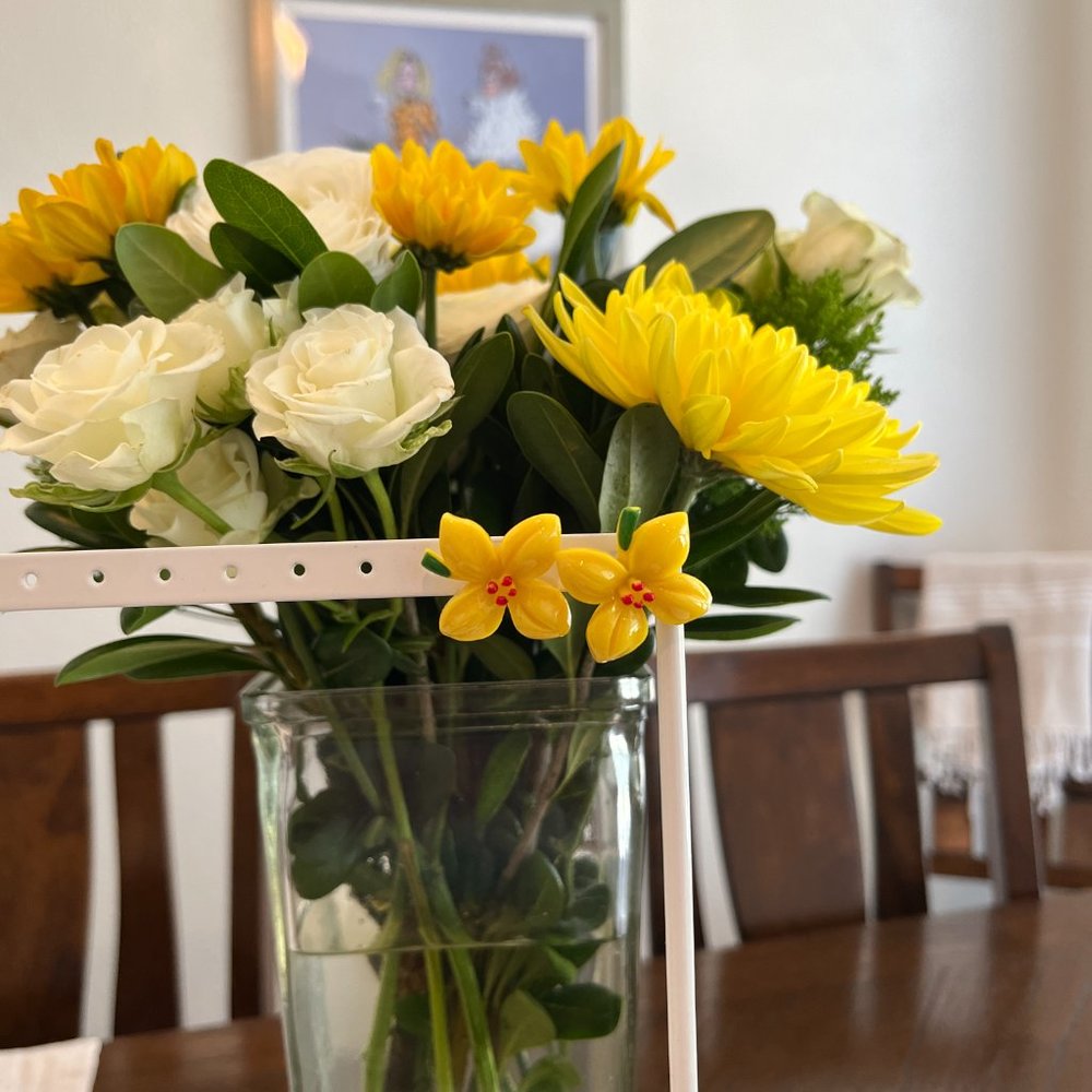 Yellow Flower Stud Earrings